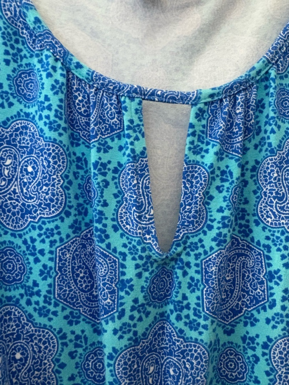 Talbots Blue Turquoise Printed Sleeveless Maxi Dress - Picture 2 of 5